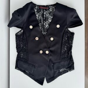 Lace back evening vest - S